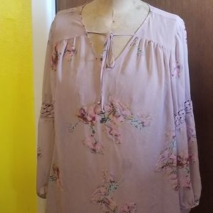 Signature Studio Pink Floral Blouse 2X